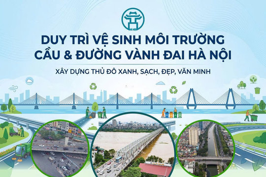 Duy trì vệ sinh môi trường cầu và đường vành đai Hà Nội
