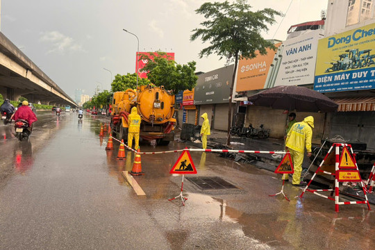 Hà Nội khắc phục nhanh các điểm ngập sau trận mưa lớn
