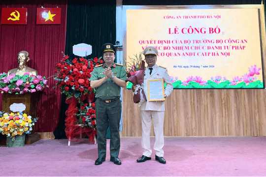 Công bố Quyết định bổ nhiệm Phó Thủ trưởng Cơ quan An ninh điều tra, Công an Hà Nội