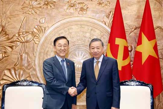 Tổng Bí thư, Chủ tịch nước Tô Lâm tiếp Bộ trưởng Bộ Đất đai, Cơ sở hạ tầng và Giao thông Hàn Quốc