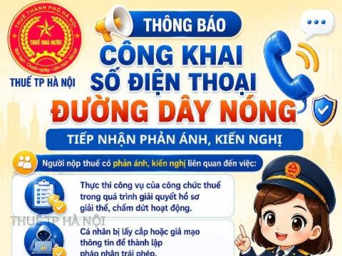 Thuế Hà Nội công khai số điện thoại đường dây nóng hỗ trợ người nộp thuế