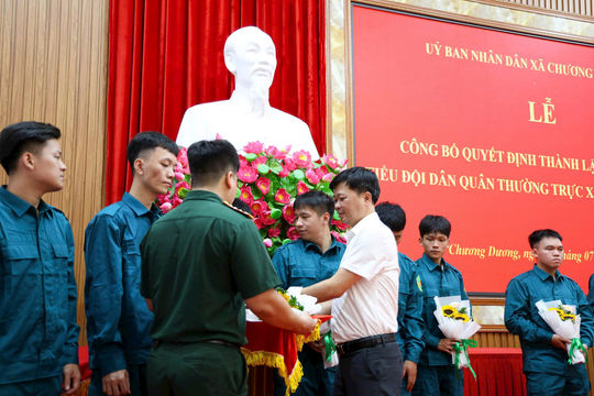 Xã Chương Dương thành lập Tiểu đội Dân quân thường trực