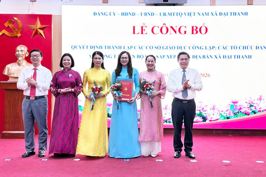 Xã Đại Thanh giảm 12 trường học sau sắp xếp