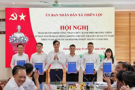 Xã Thiên Lộc công nhận chức danh 5 Phó Trưởng thôn