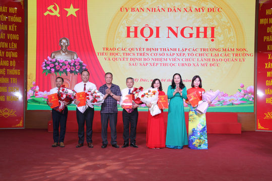 Xã Mỹ Đức hoàn thành sắp xếp hệ thống trường công lập