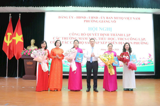 Phường Giảng Võ hoàn tất sắp xếp 17 trường học thành 8 trường đa cơ sở