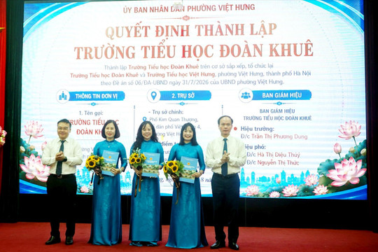 Phường Việt Hưng hoàn thành sắp xếp, thành lập 13 trường công lập