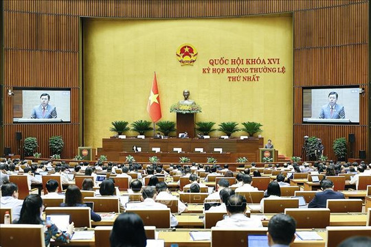Thông cáo báo chí số 4, Kỳ họp không thường lệ thứ Nhất, Quốc hội khóa XVI