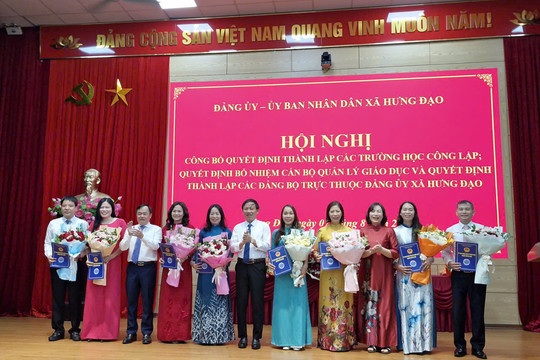 Xã Hưng Đạo thành lập 8 trường học công lập sau sắp xếp
