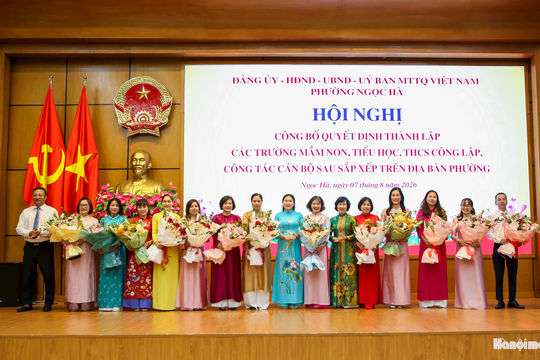 Phường Ngọc Hà công bố thành lập 5 trường công lập sau sắp xếp