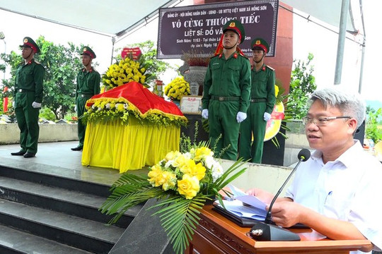 Xã Hồng Sơn tổ chức Lễ đón nhận, truy điệu và an táng hài cốt liệt sĩ Đỗ Văn Liệu