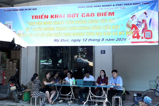 Xã Mỹ Đức đưa thanh toán số vào chợ truyền thống