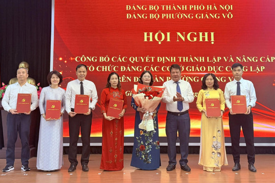 Phường Giảng Võ thành lập 8 tổ chức Đảng tại cơ sở giáo dục công lập