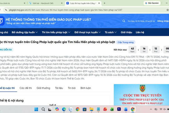 Hà Nội vận động, khuyến khích nhân dân tham gia Cuộc thi tìm hiểu Hiến pháp và pháp luật