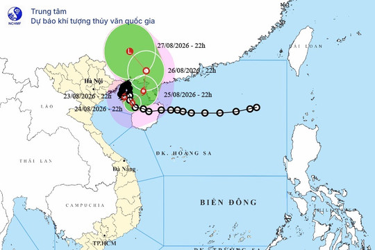 Bão số 4 tiếp tục hoành hành trên Vịnh Bắc Bộ trong 2-3 ngày tới