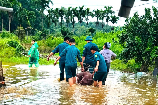 Đoài Phương chủ động ứng phó bão số 4, di chuyển tài sản, vật nuôi đến nơi an toàn