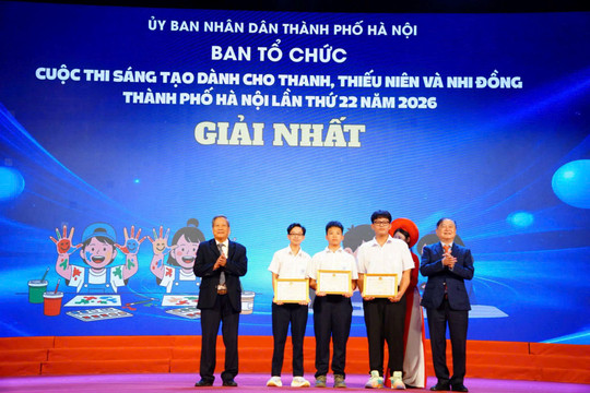 Robot đa nhiệm HOMI đạt giải Nhất Cuộc thi Sáng tạo dành cho thanh, thiếu niên và nhi đồng Hà Nội lần thứ 22