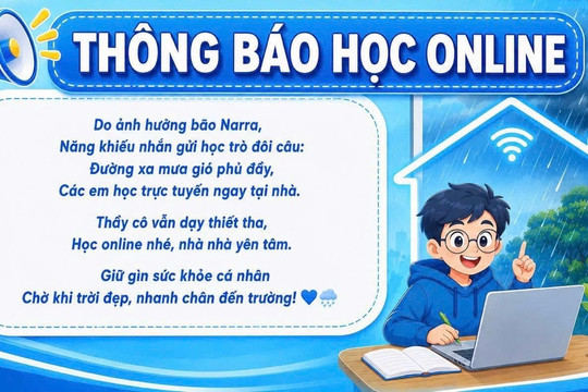 Nhiều trường chuyển học trực tuyến do ảnh hưởng bão số 4
