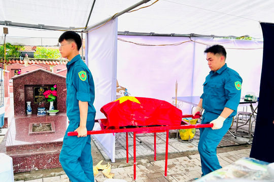 Phường Hoàng Mai lấy mẫu ADN xác định danh tính 10 hài cốt liệt sĩ