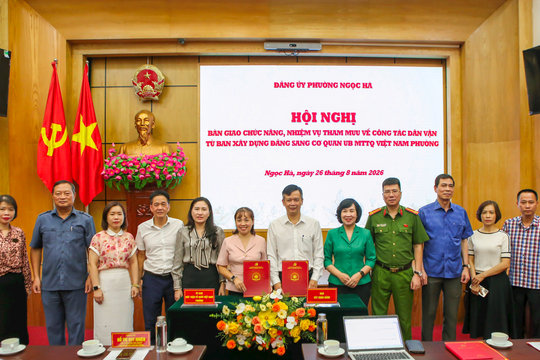 Phường Ngọc Hà bàn giao chức năng tham mưu công tác dân vận
