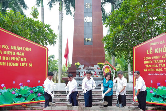 Xã Hưng Đạo khởi công cải tạo, nâng cấp 4 nghĩa trang liệt sĩ