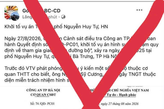 Xử phạt trường hợp đăng tải văn bản giả mạo quyết định khởi tố của Cơ quan điều tra