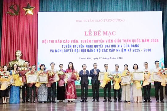 Trao giải cho các báo cáo viên, tuyên truyền viên giỏi toàn quốc năm 2026