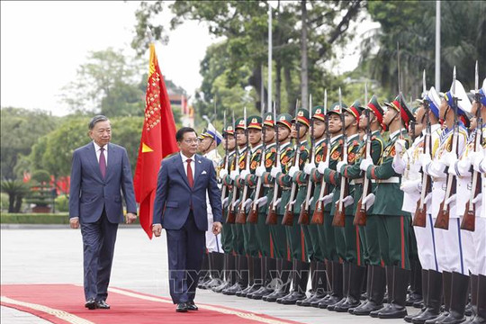 Tổng Bí thư, Chủ tịch nước Tô Lâm chủ trì Lễ đón Tổng thống Myanmar