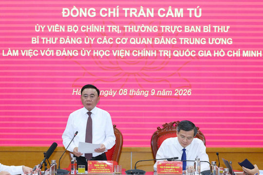 Thường trực Ban Bí thư Trần Cẩm Tú làm việc với Học viện Chính trị quốc gia Hồ Chí Minh