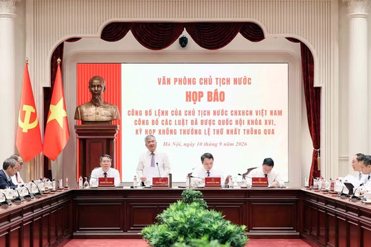 Công bố Lệnh của Chủ tịch nước về 15 luật vừa được Quốc hội thông qua