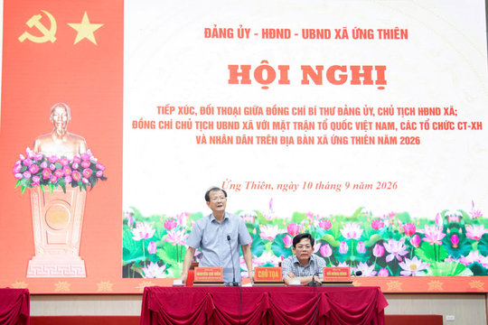 Xã Ứng Thiên đối thoại với nhân dân, tháo gỡ vướng mắc từ cơ sở