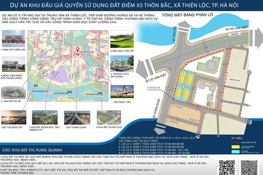 Xã Thiên Lộc đấu giá 105 thửa đất ở tại 3 khu đất