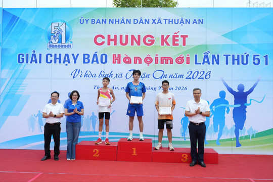Chung kết Giải chạy Báo Hànộimới - Vì hòa bình năm 2026 tại xã Thuận An: Lan tỏa tinh thần thể thao, kết nối cộng đồng