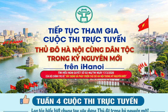 Tiếp tục tham gia cuộc thi trực tuyến "Thủ đô Hà Nội cùng dân tộc trong kỷ nguyên mới" trên iHanoi