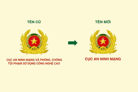 Cục An ninh mạng và phòng, chống tội phạm công nghệ cao đổi tên thành Cục An ninh mạng
