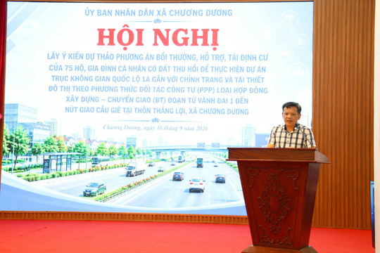 Xã Chương Dương lấy ý kiến phương án bồi thường, tái định cư 75 hộ dân thôn Thắng Lợi