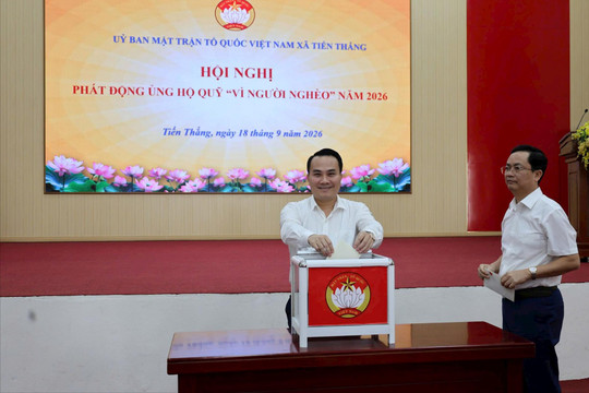Xã Tiến Thắng phát động ủng hộ Quỹ “Vì người nghèo” năm 2026