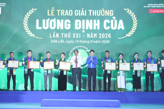 Vinh danh 30 nhà nông trẻ nhận Giải thưởng Lương Định Của