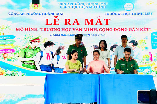 Phường Hoàng Mai ra mắt mô hình “Trường học văn minh, cộng đồng gắn kết”