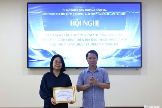 Phường Ngọc Hà trao giải Cuộc thi tìm kiếm ý tưởng cải cách hành chính