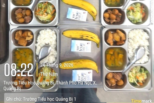 Hà Nội yêu cầu khắc phục hạn chế bữa ăn bán trú Trường Tiểu học Quảng Bị