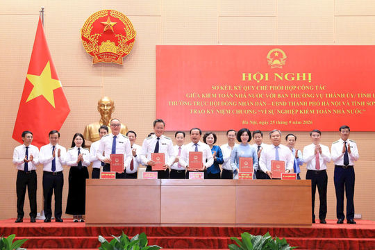 Thành phố Hà Nội, tỉnh Sơn La ký Quy chế phối hợp công tác với Kiểm toán Nhà nước