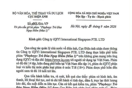 Cục Điện ảnh yêu cầu gỡ bỏ phim “Playboyy: Trò đùa nguy hiểm” (mùa 1) trong 24 giờ