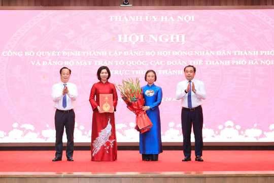 Thành lập Đảng bộ HĐND thành phố và Đảng bộ Mặt trận Tổ quốc, các đoàn thể thành phố trực thuộc Thành ủy Hà Nội