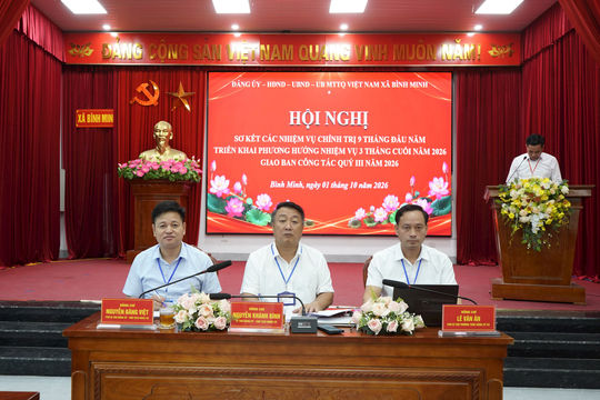 Xã Bình Minh đạt nhiều kết quả nổi bật về kinh tế - xã hội trong 9 tháng năm 2026
