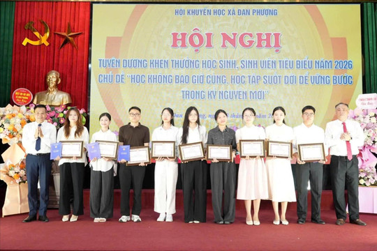 Xã Đan Phượng tuyên dương học sinh, sinh viên tiêu biểu năm 2026