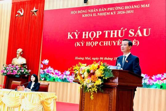 HĐND phường Hoàng Mai thông qua 3 nghị quyết về bộ máy, biên chế và đầu tư công
