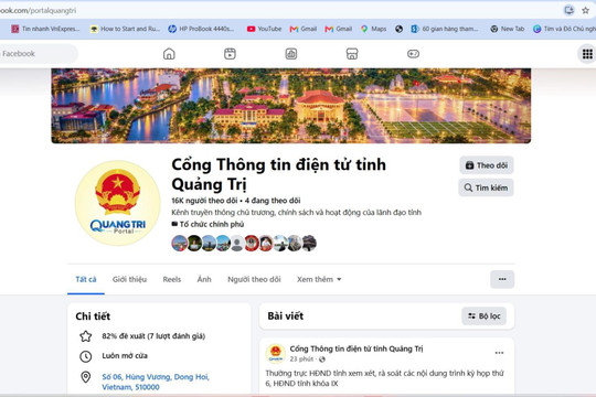Fanpage “Cổng Thông tin điện tử Quảng Trị” phục vụ người dân, doanh nghiệp trên môi trường số