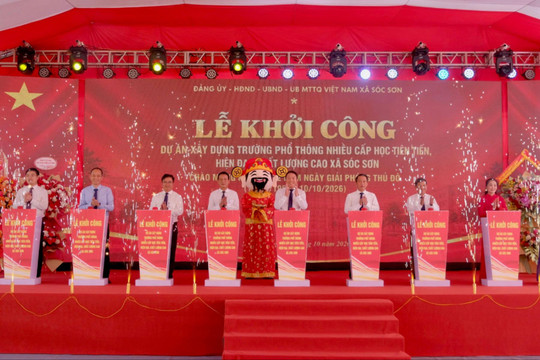 Xã Sóc Sơn khởi công dự án Trường Phổ thông nhiều cấp học tiên tiến, hiện đại, chất lượng cao