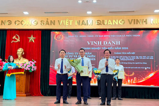 Xã Phúc Thịnh gặp gỡ, biểu dương các doanh nghiệp tiêu biểu năm 2026